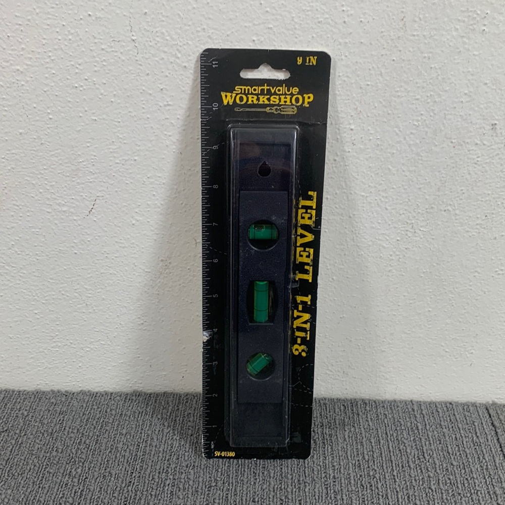 3 in 1 Level Horizontal Vertical & 45 Degree Vials 9 Inch Smartvalue Workshop